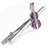 Purple Violin Tie Clip