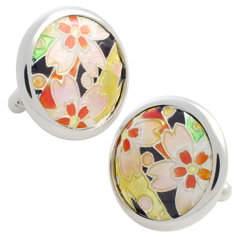 Sakura Yellow Sterling Silver Cufflinks