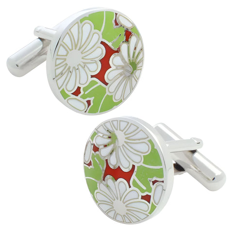 Chrysanthemum Sterling Silver Cufflinks