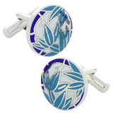 Blue Bamboo Sterling Silver Cufflinks