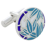 Blue Bamboo Sterling Silver Cufflinks