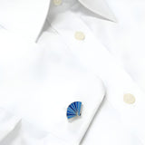 Japanese Fan Cloisonné Sterling Silver Cufflinks