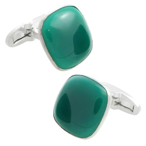 Jade Sterling Silver Cufflinks