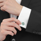 Edo Kiriko Kiku Green Cufflinks