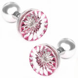 Edo Kiriko Kiku Red Cufflinks