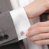 Edo Kiriko Kiku Red Cufflinks