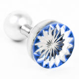 Edo Kiriko Kiku Blue Cufflinks