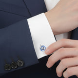 Edo Kiriko Kiku Blue Cufflinks