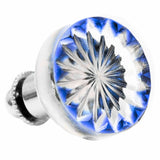 Edo Kiriko Kiku Blue Lapel pin