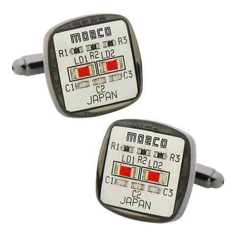 Moeco White Circuit Cufflinks