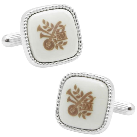 Royal Copenhagen Instruments & leaf Cufflinks