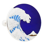 Hokusai Wave Cufflinks - Blue