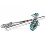 Emerald Saxophone Tie Clip