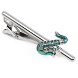 Emerald Saxophone Tie Clip