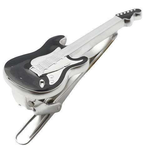 Black Electric Guitar Tie Clip