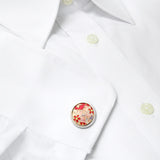 Sakura Pink CufflinksCufflinks made by Ando Shippo AKA Ando Cloisonne since 1880. Wear the Japanese Imperial Warrant of Appointment Cufflinks. They also are perfect gifts for groomsmen, friends, and husbands! These Cufflinks are hand made in Japan from high-quality sturdy rhodium with Cloisonne. The cufflinks will come in a beautiful cufflink box.