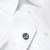 Blue Bamboo CufflinksCufflinks made by Ando Shippo AKA Ando Cloisonne since 1880.Wear the Japanese Imperial Warrant of Appointment Cufflinks. They also are perfect gifts for groomsmen, friends, and husbands!These Cufflinks are hand made in Japan from high-quality sturdy rhodium with Cloisonne. The cufflinks will come in a beautiful cufflink box.