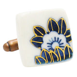 Nakagawa Pottery CufflinksBlossom & Leaf Shikaku CufflinksWear your Unique Pottery Cufflinks by Hikari Nakagawa. They also are perfect gifts for groomsmen, friends, and husbands! Hikari made a new style, mixing with classic Japanese Design and Pop art. These Cufflinks are hand made in Japan. The cufflinks will come in a beautiful cufflink box.