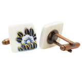 Nakagawa Pottery CufflinksBlossom & Leaf Shikaku CufflinksWear your Unique Pottery Cufflinks by Hikari Nakagawa. They also are perfect gifts for groomsmen, friends, and husbands! Hikari made a new style, mixing with classic Japanese Design and Pop art. These Cufflinks are hand made in Japan. The cufflinks will come in a beautiful cufflink box.
