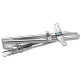 These Silver Airplane Tie Clips a must-have to swag up your Tie. They also are perfect gifts for groomsmen, friends, and husbands!This Tie Bar is hand made in Japan from high-quality sturdy rhodium. The Tie Bar will come in a beautiful box. DETAILS Size: Approximately 2 5/16" x 5/8" Material: Silver plated with enamel Style: Bullet back closure Model: T0001