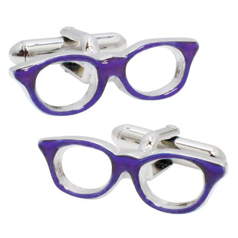 Purple Glasses Cufflinks. Wear your Purple Glasses Cufflinks by Tokyo Cufflinks. They also are perfect gifts for groomsmen, friends, and husbands! These Cufflinks are hand made in Japan from high-quality sturdy rhodium. The cufflinks will come in a beautiful cufflink box.
