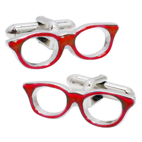 Red Glasses Cufflinks. Wear your Red Glasses Cufflinks by Tokyo Cufflinks. They also are perfect gifts for groomsmen, friends, and husbands! These Cufflinks are hand made in Japan from high-quality sturdy rhodium. The cufflinks will come in a beautiful cufflink box.