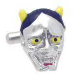 Japanese Classic MaskThis Mask is used for Noh Theater. Wear Hannya Cufflinks by Tokyo Cufflinks. They also are perfect gifts for groomsmen, friends, and husbands! These Cufflinks are hand made in Japan from high-quality sturdy rhodium. The cufflinks will come in a beautiful cufflink box.