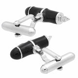 Silver & Black Fountain Pen Cufflinks. Wear your Silver & Black Fountain Pen Cufflinks by Tokyo Cufflinks. They also are perfect gifts for groomsmen, friends, and husbands! These Cufflinks are hand made in Japan from high-quality sturdy rhodium. The cufflinks will come in a beautiful cufflink box.