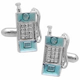 Silver Cell Phone cufflinks. Wear your Silver Cell Phone cufflinks by Tokyo Cufflinks. They also are perfect gifts for groomsmen, friends, and husbands! These Cufflinks are hand made in Japan from high-quality sturdy rhodium. The cufflinks will come in a beautiful cufflink box.