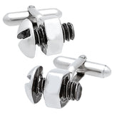 Silver Bolt & Nut Cufflinks. Wear your Silver Bolt & Nut Cufflinks by Tokyo Cufflinks. They also are perfect gifts for groomsmen, friends, and husbands! These Cufflinks are hand made in Japan from high-quality sturdy rhodium. The cufflinks will come in a beautiful cufflink box.