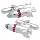 Silver Rocket Cufflinks. Wear your Silver Rocket Cufflinks by Tokyo Cufflinks. They also are perfect gifts for groomsmen, friends, and husbands! These Cufflinks are hand made in Japan from high-quality sturdy rhodium. The cufflinks will come in a beautiful cufflink box.
