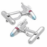 Silver Rocket Cufflinks. Wear your Silver Rocket Cufflinks by Tokyo Cufflinks. They also are perfect gifts for groomsmen, friends, and husbands! These Cufflinks are hand made in Japan from high-quality sturdy rhodium. The cufflinks will come in a beautiful cufflink box.