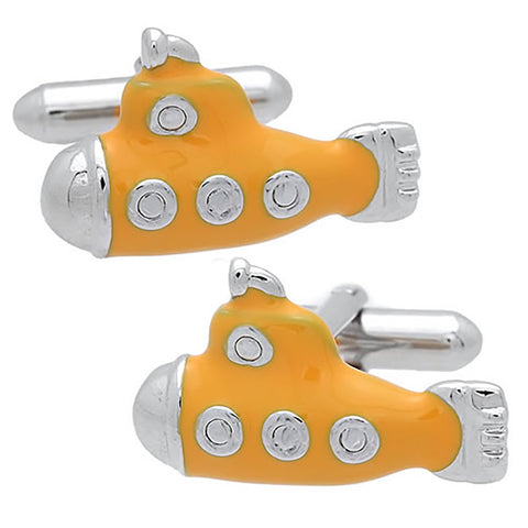 Yellow Submarine Cufflinks. Wear your Yellow Submarine Cufflinks by Tokyo Cufflinks. They also are perfect gifts for groomsmen, friends, and husbands! These Cufflinks are hand made in Japan from high-quality sturdy rhodium. The cufflinks will come in a beautiful cufflink box.