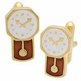 Gold Wall Clock Cufflinks. Wear your Gold Wall Clock Cufflinks by Tokyo Cufflinks. They also are perfect gifts for groomsmen, friends, and husbands! These Cufflinks are hand made in Japan from high-quality sturdy rhodium. The cufflinks will come in a beautiful cufflink box.