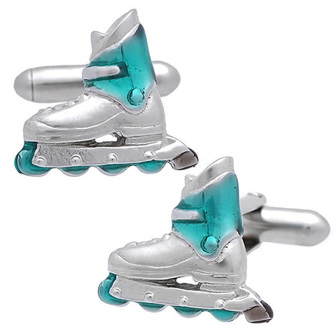 Roller Blade Skate Cufflinks. Wear your Roller Blade Skate Cufflinks by Tokyo Cufflinks. They also are perfect gifts for groomsmen, friends, and husbands! These Cufflinks are hand made in Japan from high-quality sturdy rhodium. The cufflinks will come in a beautiful cufflink box.