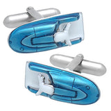 Blue Jet Ski Cufflinks. Wear your Blue Jet Ski Cufflinks by Tokyo Cufflinks. They also are perfect gifts for groomsmen, friends, and husbands! These Cufflinks are hand made in Japan from high-quality sturdy rhodium. The cufflinks will come in a beautiful cufflink box.