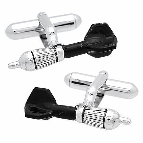 Black Darts Cufflinks. Wear your Black Darts Cufflinks by Tokyo Cufflinks. They also are perfect gifts for groomsmen, friends, and husbands! These Cufflinks are hand made in Japan from high-quality sturdy rhodium. The cufflinks will come in a beautiful cufflink box.