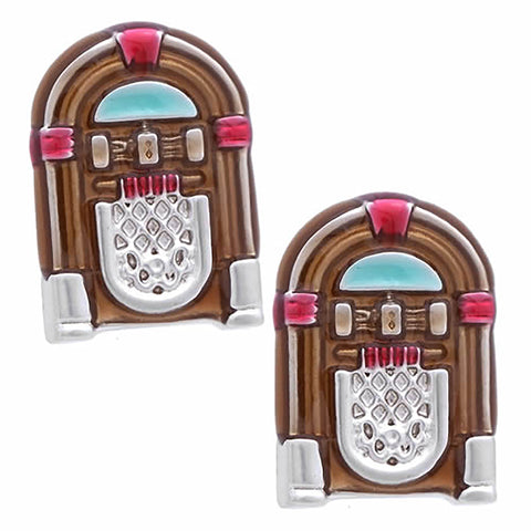 Brown Jukebox cufflinks. Wear your Brown Jukebox cufflinks by Tokyo Cufflinks. They also are perfect gifts for groomsmen, friends, and husbands! These Cufflinks are hand made in Japan from high-quality sturdy rhodium. The cufflinks will come in a beautiful cufflink box.