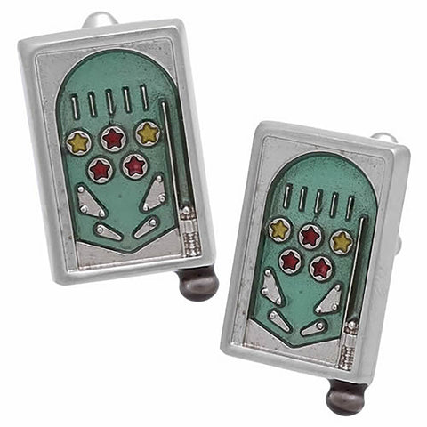 Pinball cufflinks. Wear your Pinball cufflinks by Tokyo Cufflinks. They also are perfect gifts for groomsmen, friends, and husbands! These Cufflinks are hand made in Japan from high-quality sturdy rhodium. The cufflinks will come in a beautiful cufflink box.