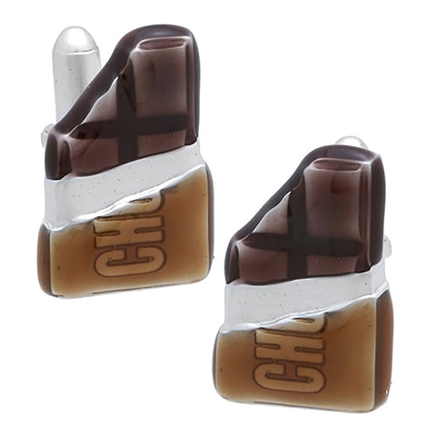Chocolate Cufflinks. Wear your Chocolate Cufflinks by Tokyo Cufflinks. They also are perfect gifts for groomsmen, friends, and husbands! These Cufflinks are hand made in Japan from high-quality sturdy rhodium. The cufflinks will come in a beautiful cufflink box.