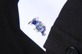 Blue Trumpet Cufflinks. Wear your Blue Trumpet Cufflinks by Tokyo Cufflinks. They also are perfect gifts for groomsmen, friends, and husbands! These Cufflinks are hand made in Japan from high-quality sturdy rhodium. The cufflinks will come in a beautiful cufflink box.