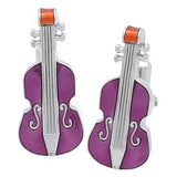 Purple Violin Cufflinks. Wear your Purple Violin Cufflinks by Tokyo Cufflinks. They also are perfect gifts for groomsmen, friends, and husbands! These Cufflinks are hand made in Japan from high-quality sturdy rhodium. The cufflinks will come in a beautiful cufflink box.