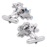 White & Blue Ship Cufflinks. Wear your White & Blue Ship Cufflinks by Tokyo Cufflinks. They also are perfect gifts for groomsmen, friends, and husbands! These Cufflinks are hand made in Japan from high-quality sturdy rhodium. The cufflinks will come in a beautiful cufflink box.