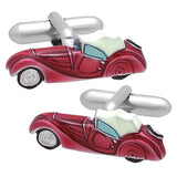 Wine Red Classic Car Cufflinks. Wear your Wine Red Classic Car Cufflinks by Tokyo Cufflinks. They also are perfect gifts for groomsmen, friends, and husbands! These Cufflinks are hand made in Japan from high-quality sturdy rhodium. The cufflinks will come in a beautiful cufflink box.