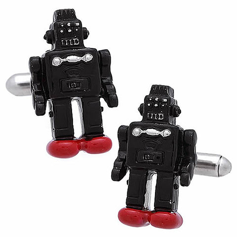 Black Robot Cufflinks. Wear your Black Robot Cufflinks by Tokyo Cufflinks. They also are perfect gifts for groomsmen, friends, and husbands! These Cufflinks are hand made in Japan from high-quality sturdy rhodium. The cufflinks will come in a beautiful cufflink box.