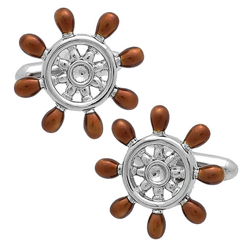 Steering wheel (Darling Steering) Cufflinks. Wear your Steering wheel (Darling Steering) Cufflinks by Tokyo Cufflinks. They also are perfect gifts for groomsmen, friends, and husbands! These Cufflinks are hand made in Japan from high-quality sturdy rhodium. The cufflinks will come in a beautiful cufflink box.