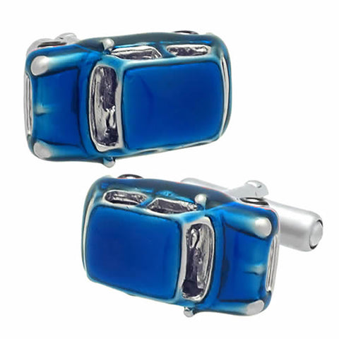 Blue Mini Cooper Cufflinks. Wear your Blue Mini Cooper Cufflinks by Tokyo Cufflinks. They also are perfect gifts for groomsmen, friends, and husbands! These Cufflinks are hand made in Japan from high-quality sturdy rhodium. The cufflinks will come in a beautiful cufflink box.