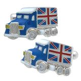 British Flag Car Cufflink. Wear your British Flag Car Cufflink by Tokyo Cufflinks. They also are perfect gifts for groomsmen, friends, and husbands! These Cufflinks are hand made in Japan from high-quality sturdy rhodium. The cufflinks will come in a beautiful cufflink box.
