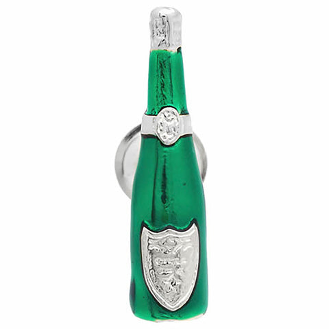 It is a Lapel Pin of a wine bottle. Excellent bottle design that reminds me of vintage wine. To get this, place your order on the website and get delivered in a beautiful box. Size: Approximately 1/4" × 1-1/16" in. Material: Tin Alloy / Western White / Rhodium Plating / Epoxy resin. Color: Silver & Green. Model: P0017