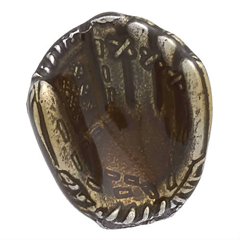It is a cute Baseball Gloves Lapel Pin. Buy this unique cute lapel pin on the website by placing an order. Size: Approximately 3/4" × 5/8" in. Material: Tin alloy / Western white / Rhodium plating / Epoxy resin. Color: Silver & Brown. Model: P0046